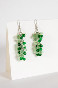 Kashi Frosted Glass Earrings in Green