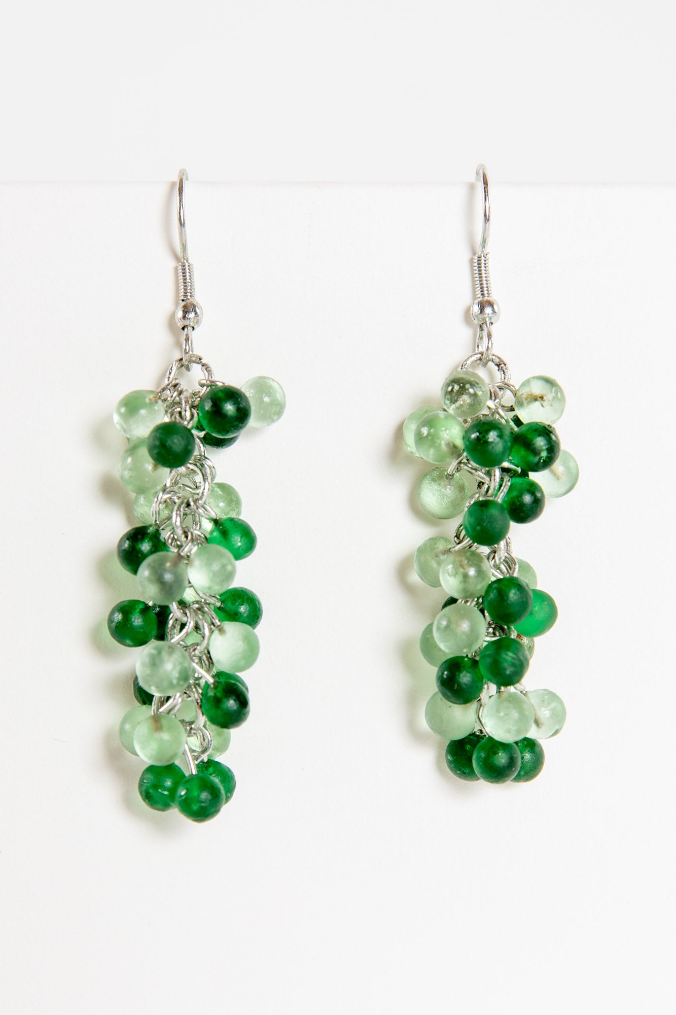 Kashi Frosted Glass Earrings in Green