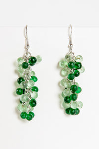 Kashi Frosted Glass Earrings in Green