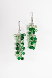 Kashi Frosted Glass Earrings in Green