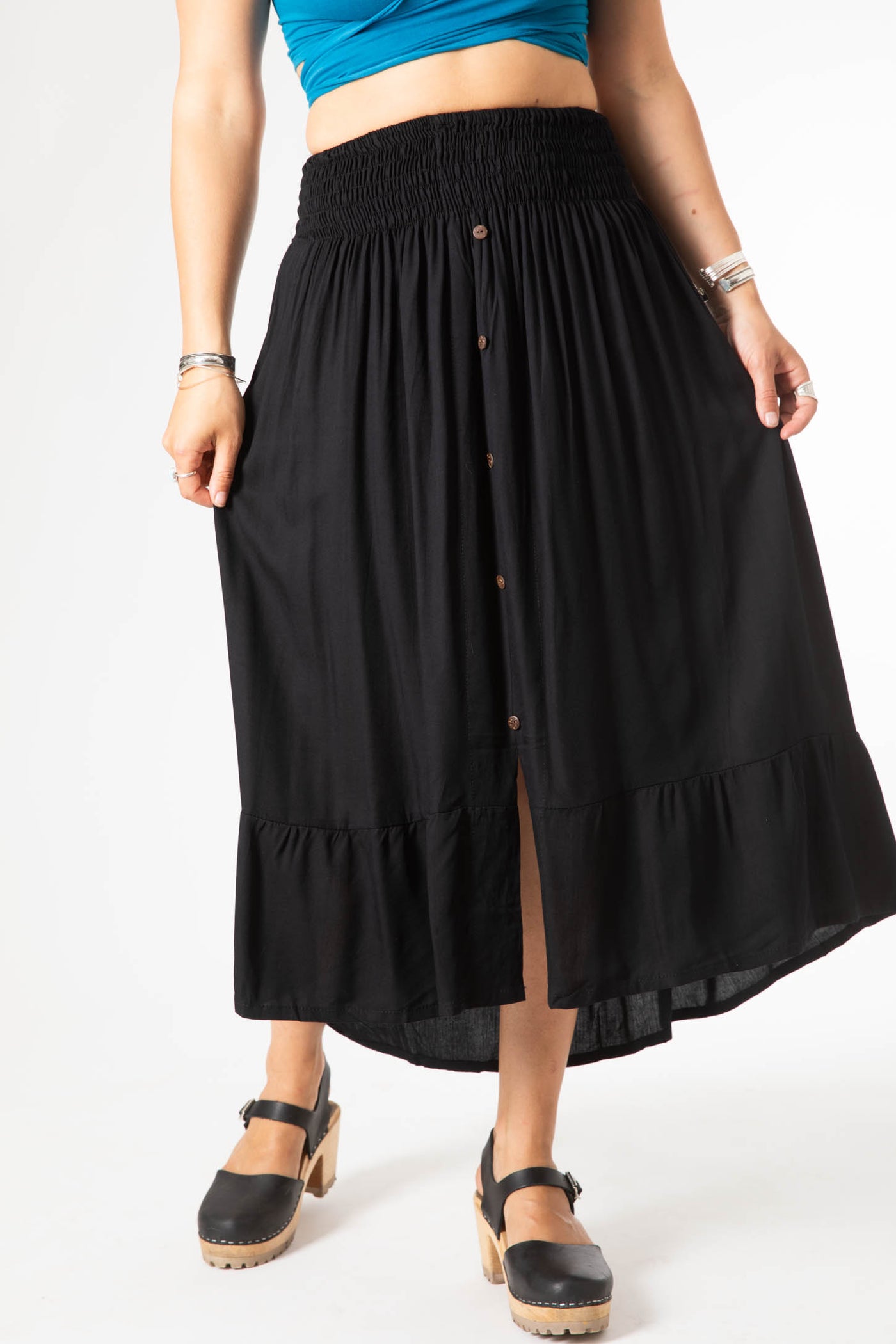 Kelapa Solid Button Skirt