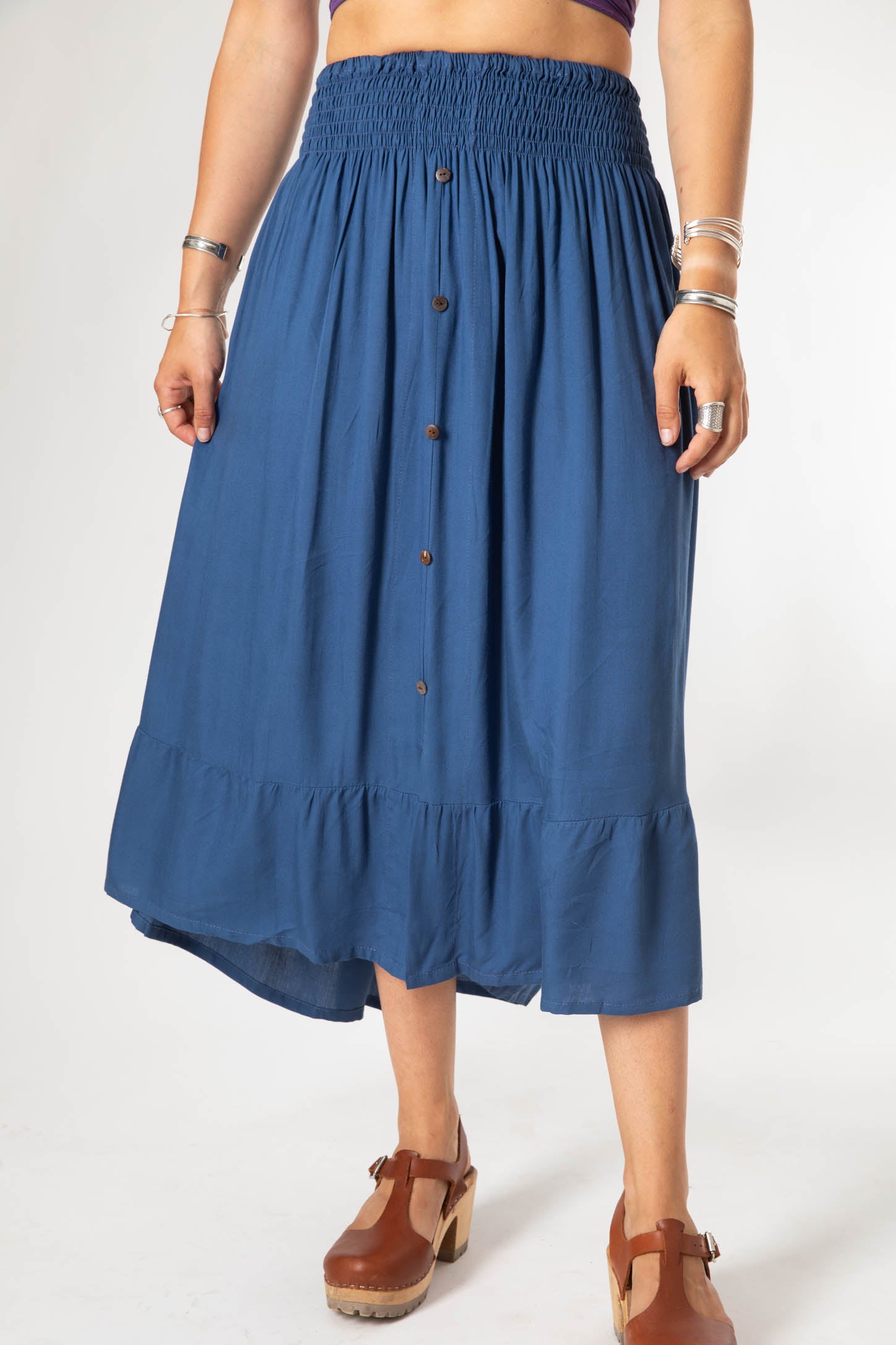 Kelapa Solid Button Skirt