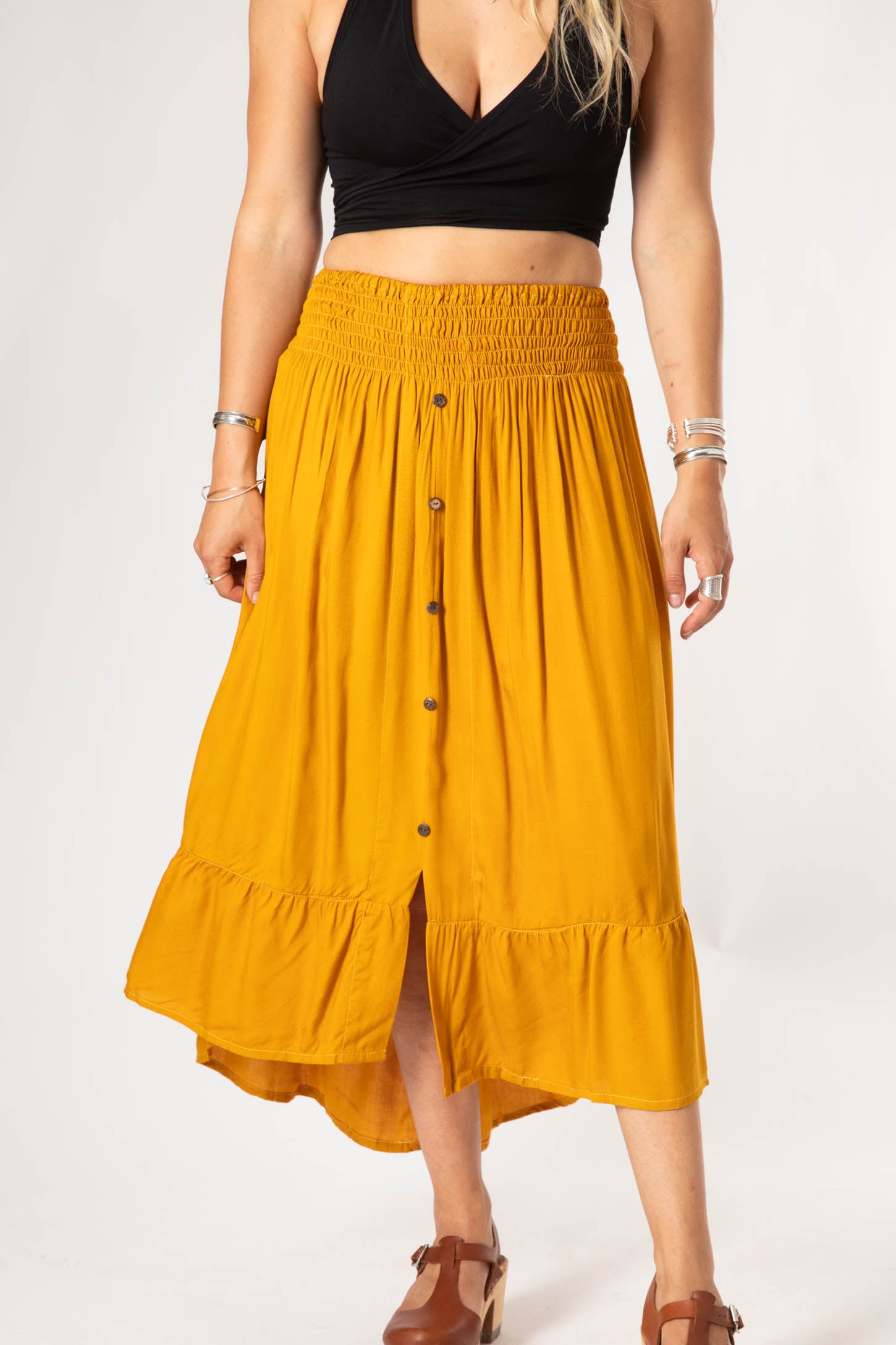 Kelapa Solid Button Skirt