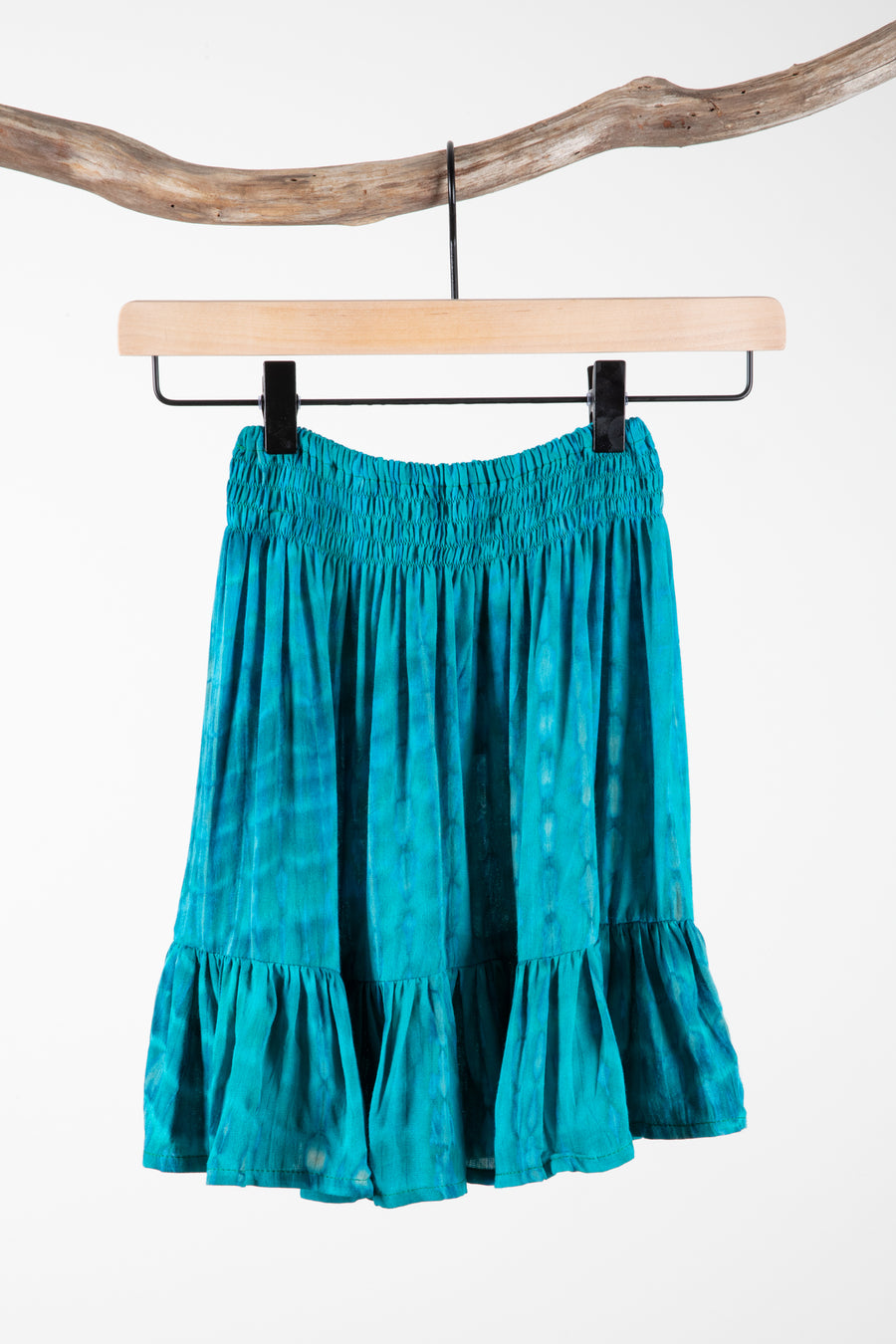 Kids tie dye skirt in green