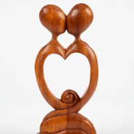 Kissing Carved Wooden Sculpture