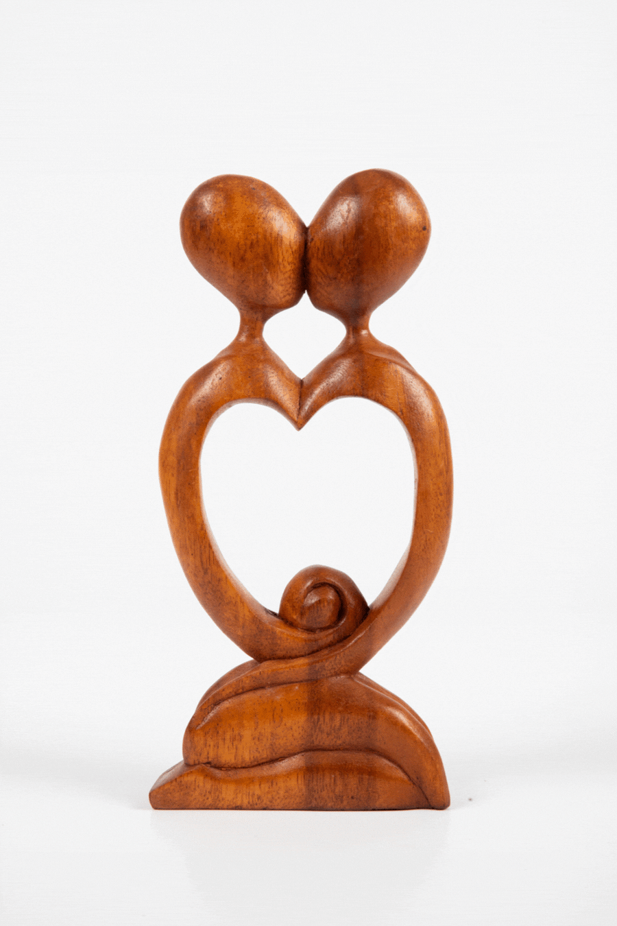 Kissing Carved Wooden Sculpture
