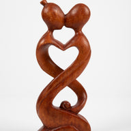 Kissing Carved Wooden Sculpture