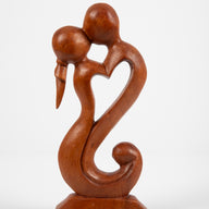 Kissing Carved Wooden Sculpture