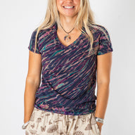 Lightning V-Neck Womens Tie Dye T-Shirt