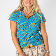 Lightning V-Neck Womens Tie Dye T-Shirt