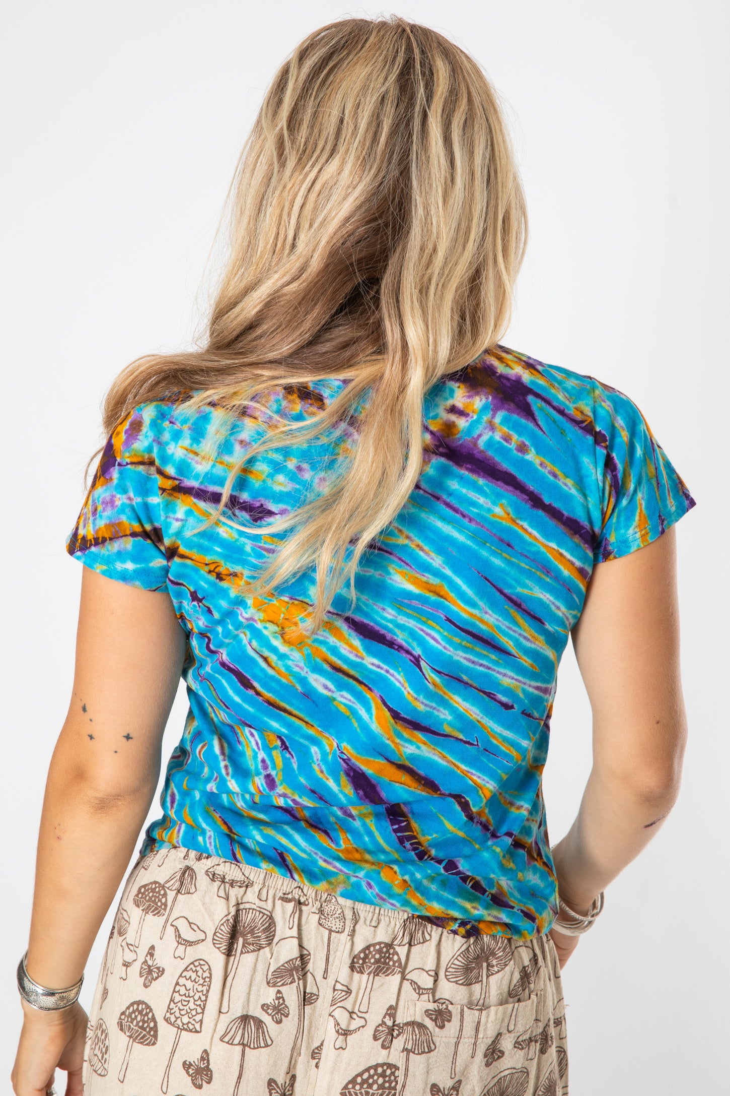 Lightning V-Neck Womens Tie Dye T-Shirt