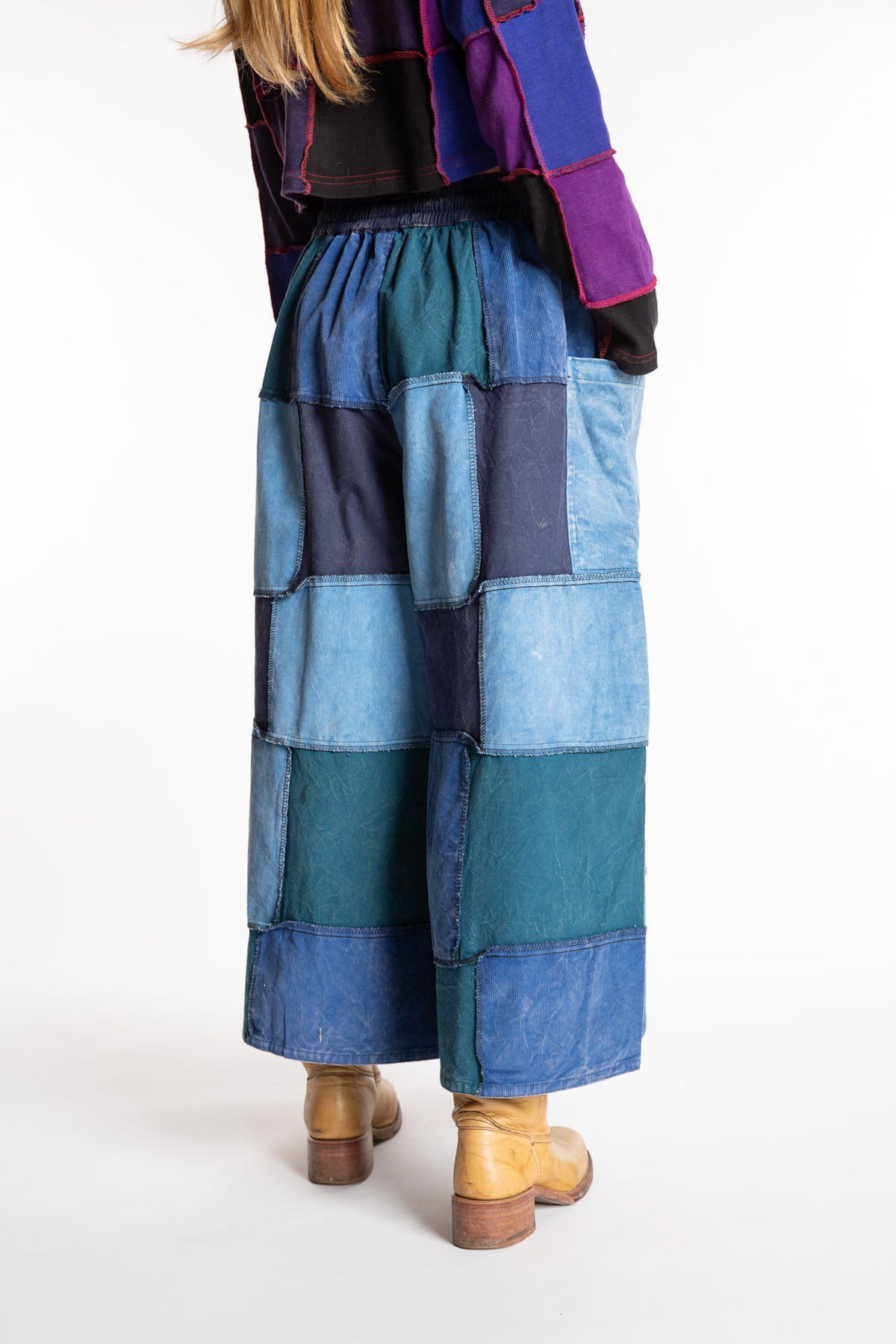 Lung Ta Patchwork Palazzo Pants