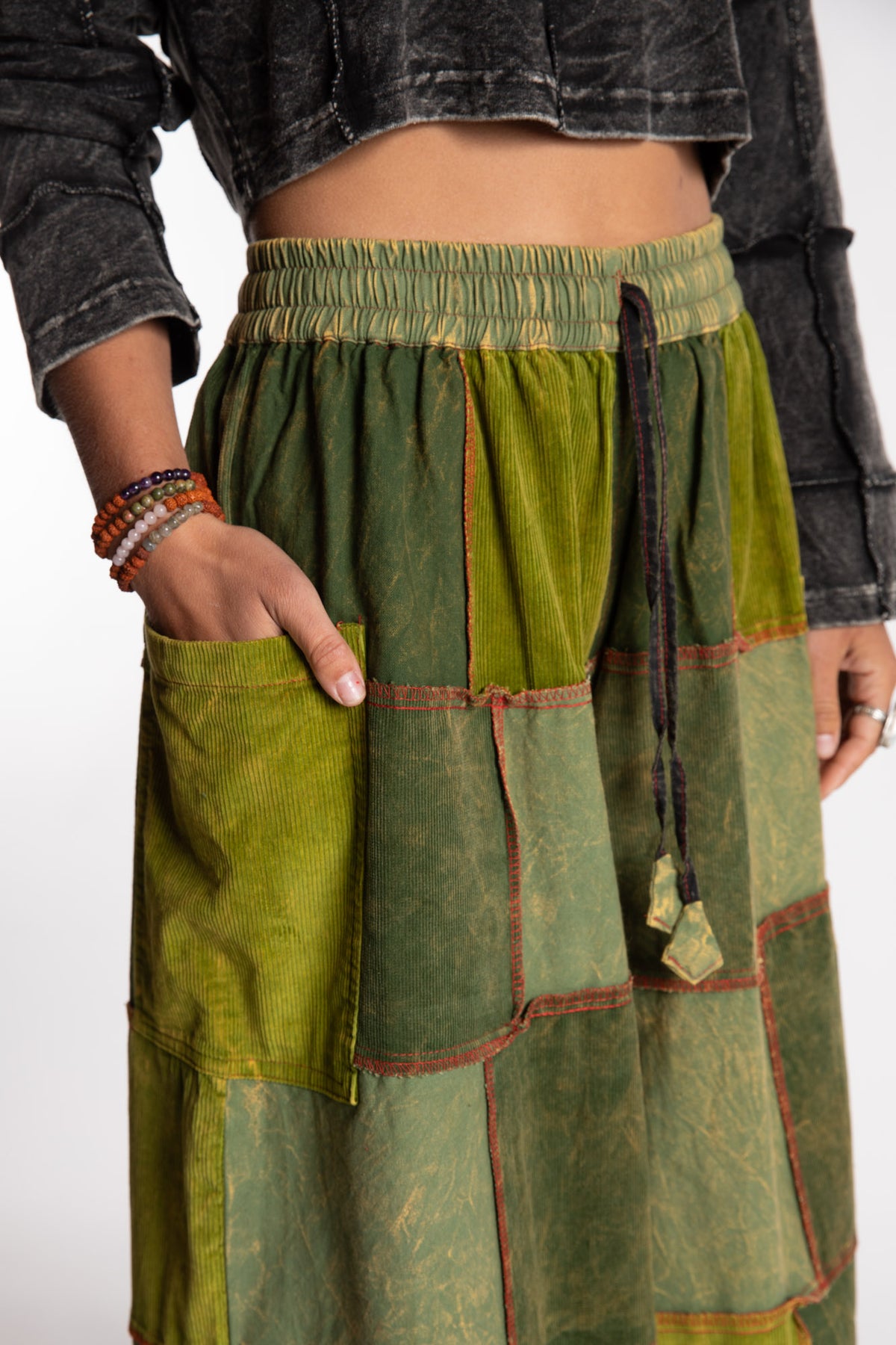 Lung Ta Patchwork Palazzo Pants
