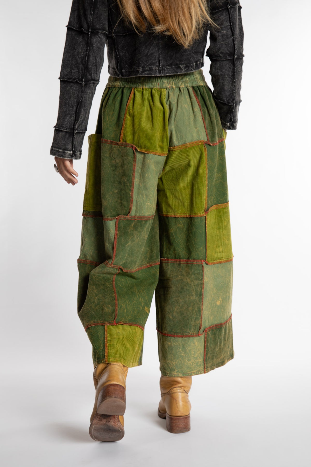 Lung Ta Patchwork Palazzo Pants