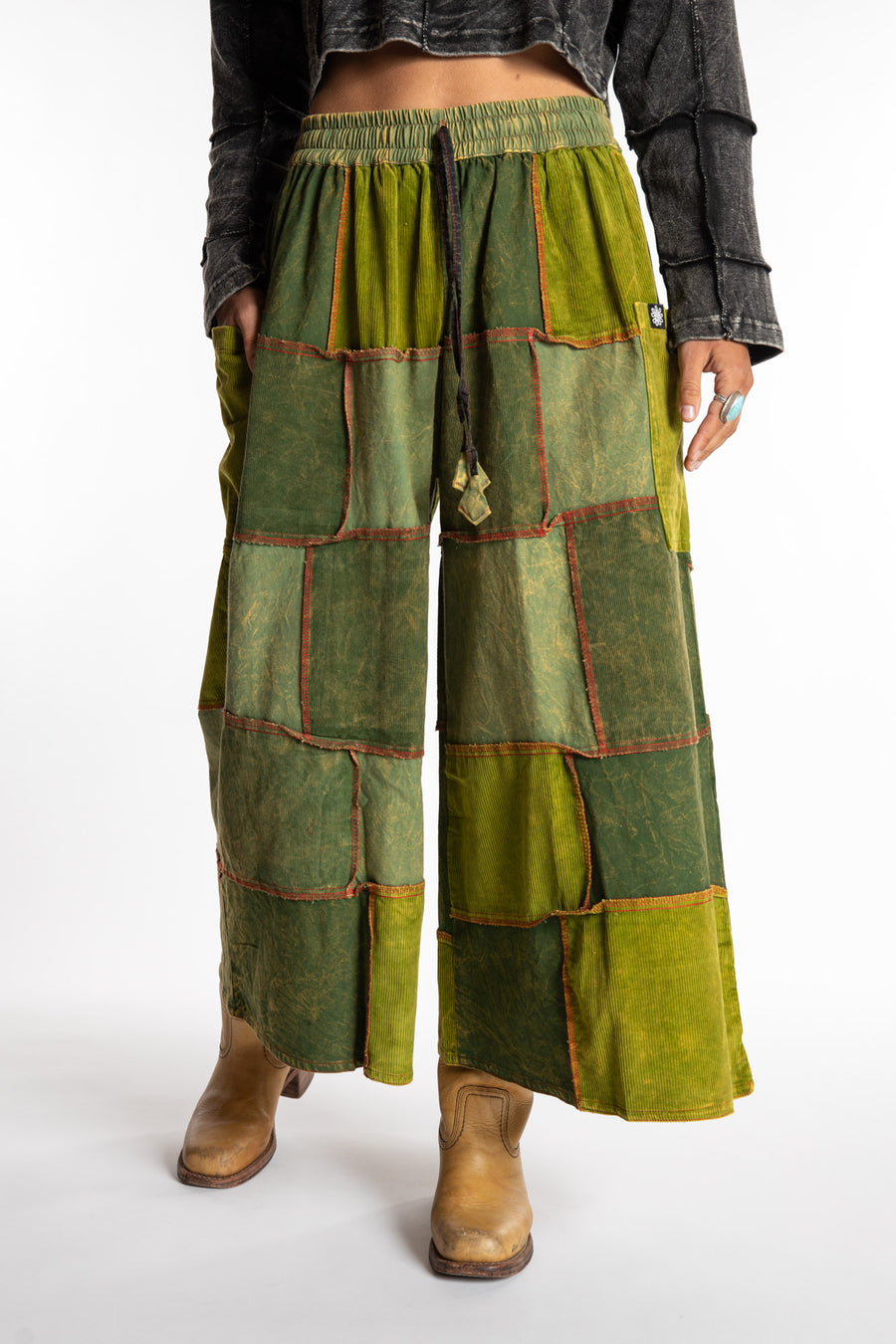 Lung Ta Patchwork Palazzo Pants