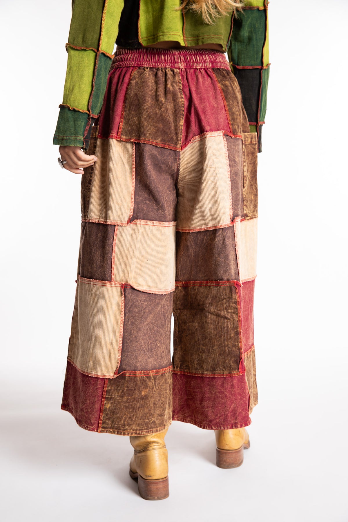 Lung Ta Patchwork Palazzo Pants