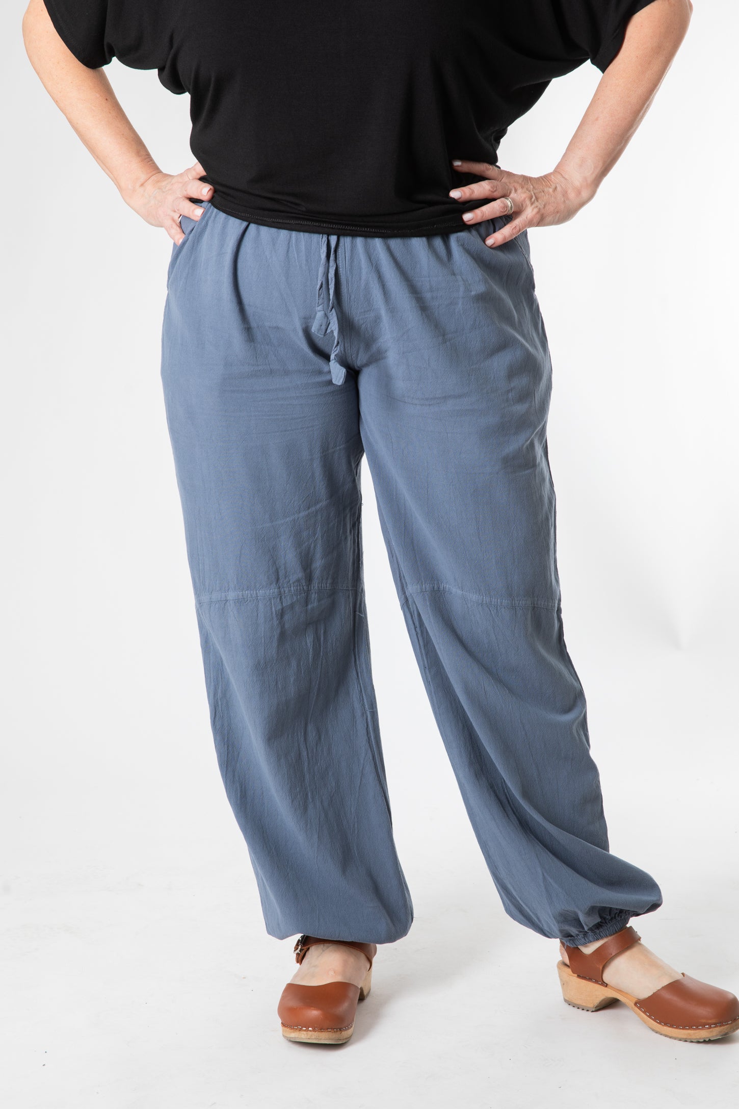 2024 Cotton Linen Harem Pants with Pockets for Women Solid Color Ankle  Length Wide Leg Trousers Winter Baggy Lounge Pant - Walmart.com
