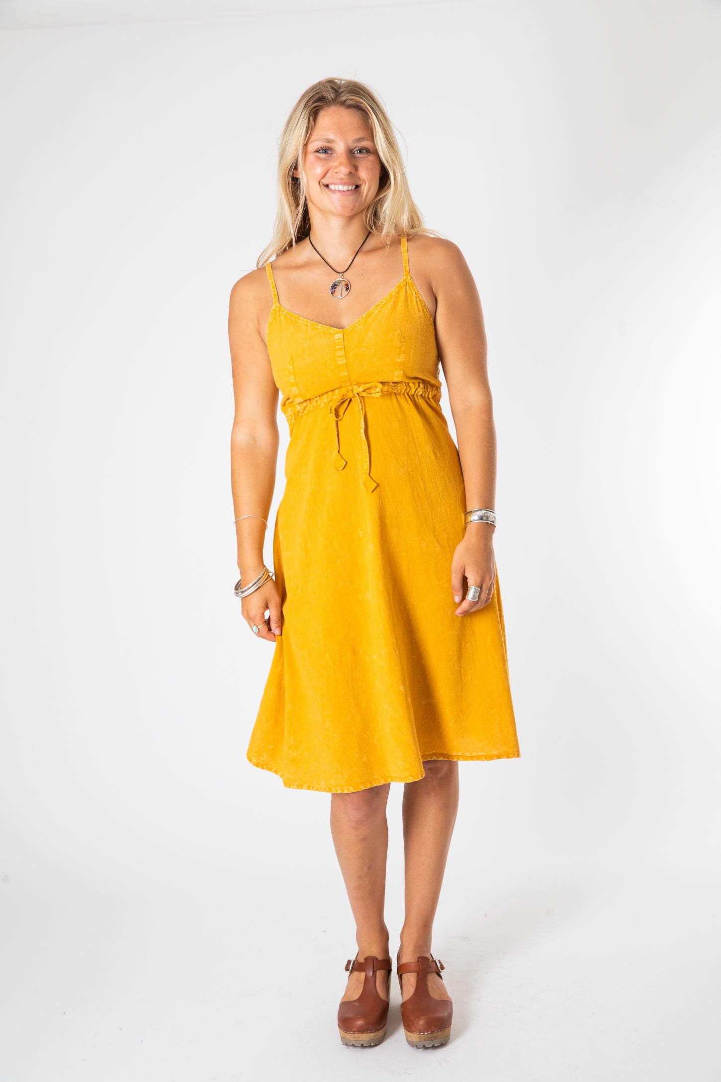 Lung Ta Simple Cotton Slip Dress Pink / S/M