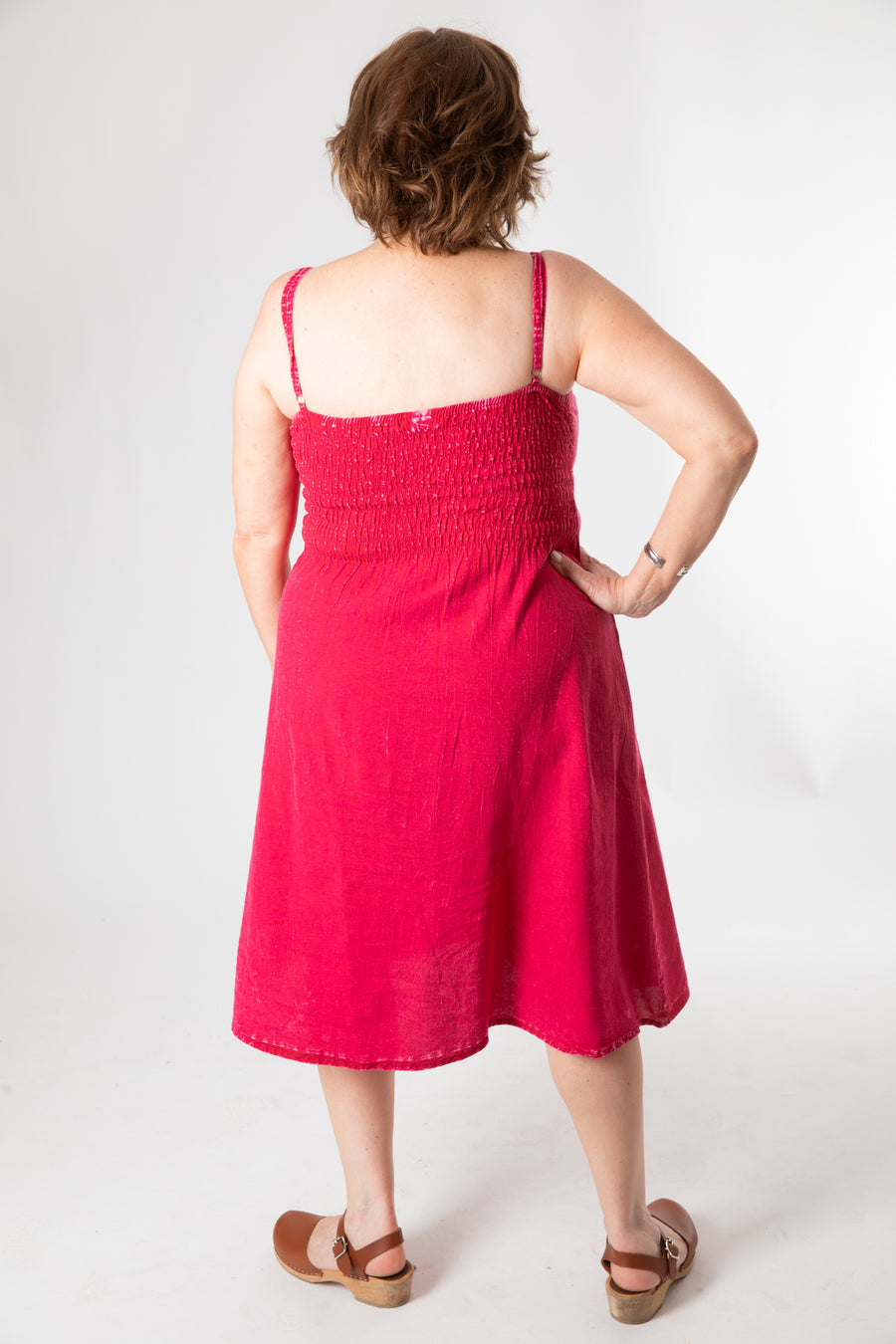 Lung Ta Simple Cotton Slip Dress Pink / S/M
