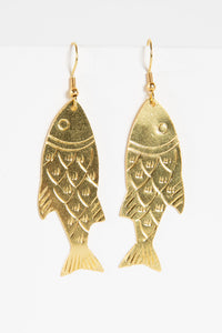 Machhalee Golden Metal Earrings in Gold