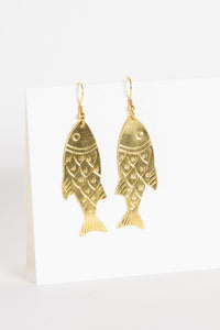 Machhalee Golden Metal Earrings in Gold