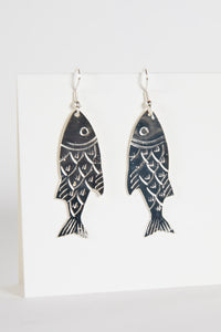 Machhalee Golden Metal Earrings in Silver