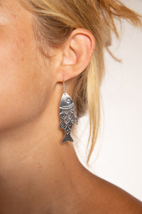 Machhalee Golden Metal Earrings in Silver