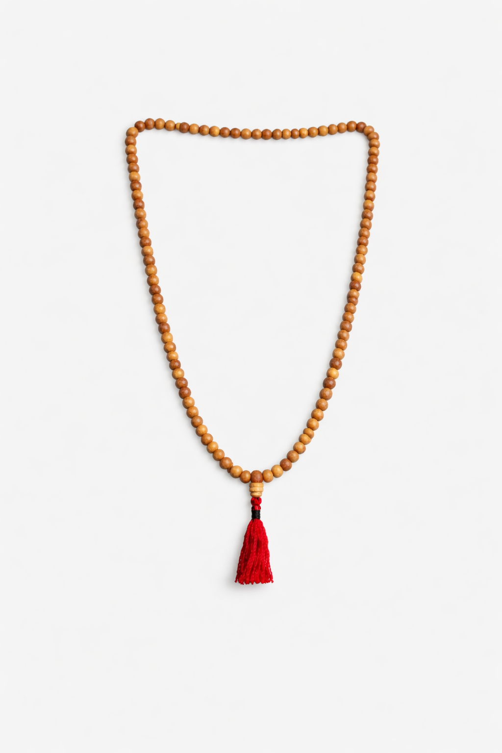 sandalwood 108 bead mala necklace for yoga and meditation