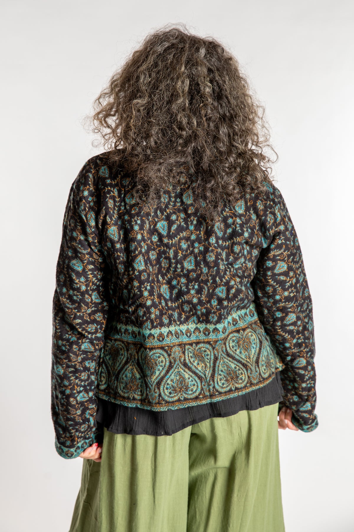 Susan is wearing the M/L Malini Soft Brushed Cardigan in Blue