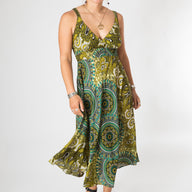 Meadow Flora Mandala Plunge Dress