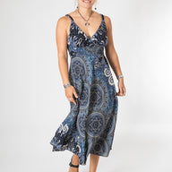 Meadow Flora Mandala Plunge Dress