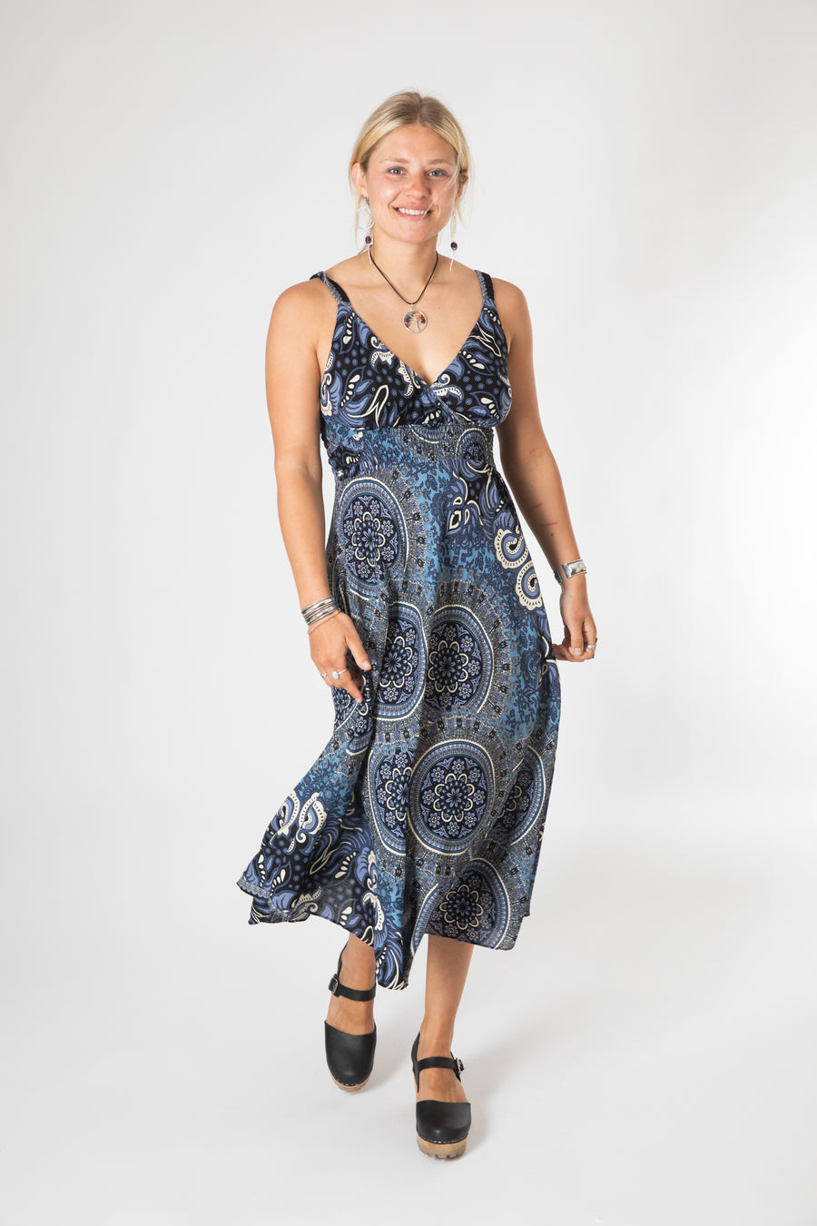 Meadow Flora Mandala Plunge Dress