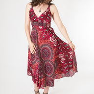 Meadow Flora Mandala Plunge Dress