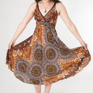 Meadow Flora Mandala Plunge Dress
