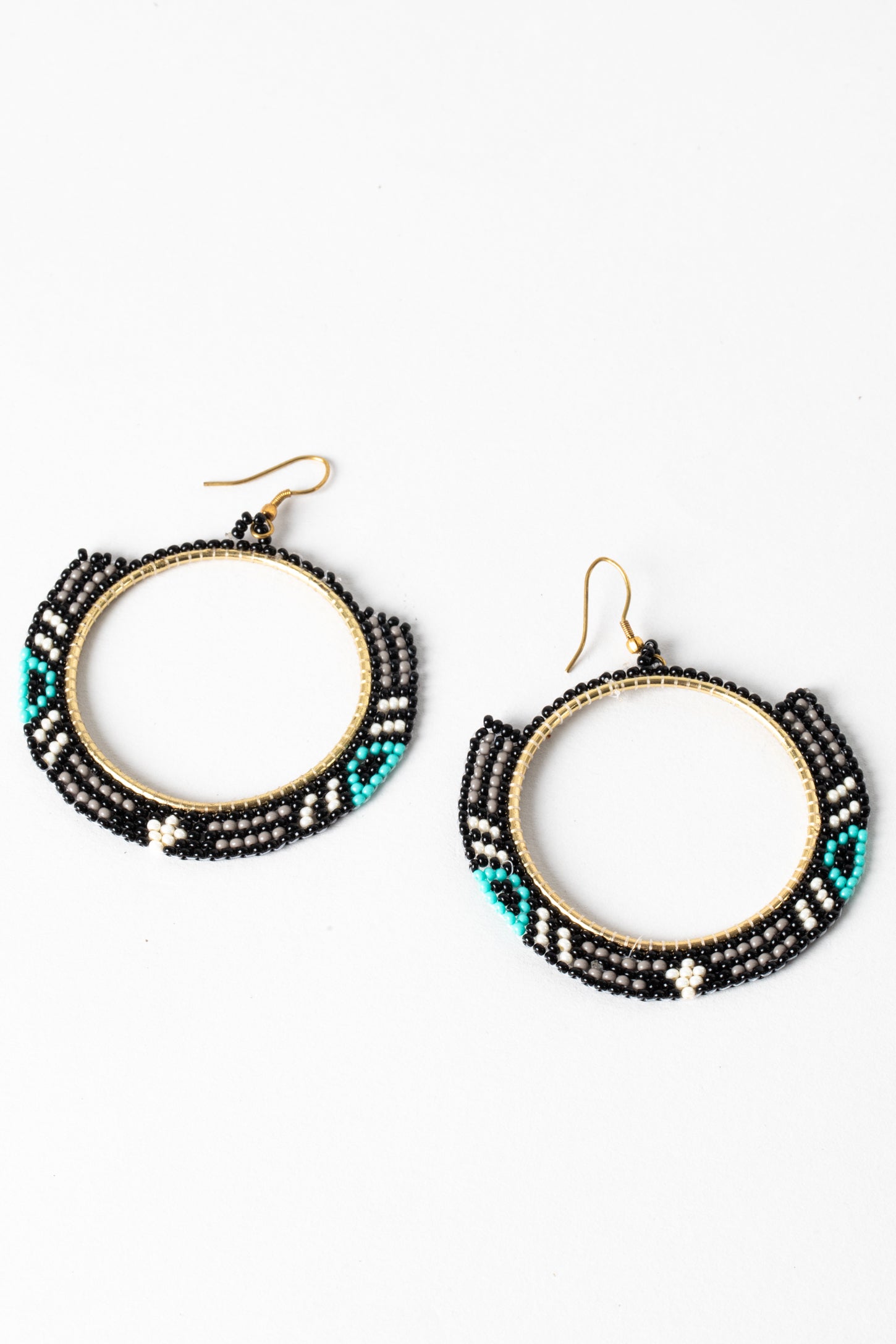 Medallion Magic Beaded Hoop Earrings Mexicali Blues