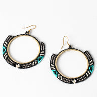 Medallion Magic Beaded Hoop Earrings