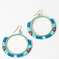 Medallion Magic Beaded Hoop Earrings