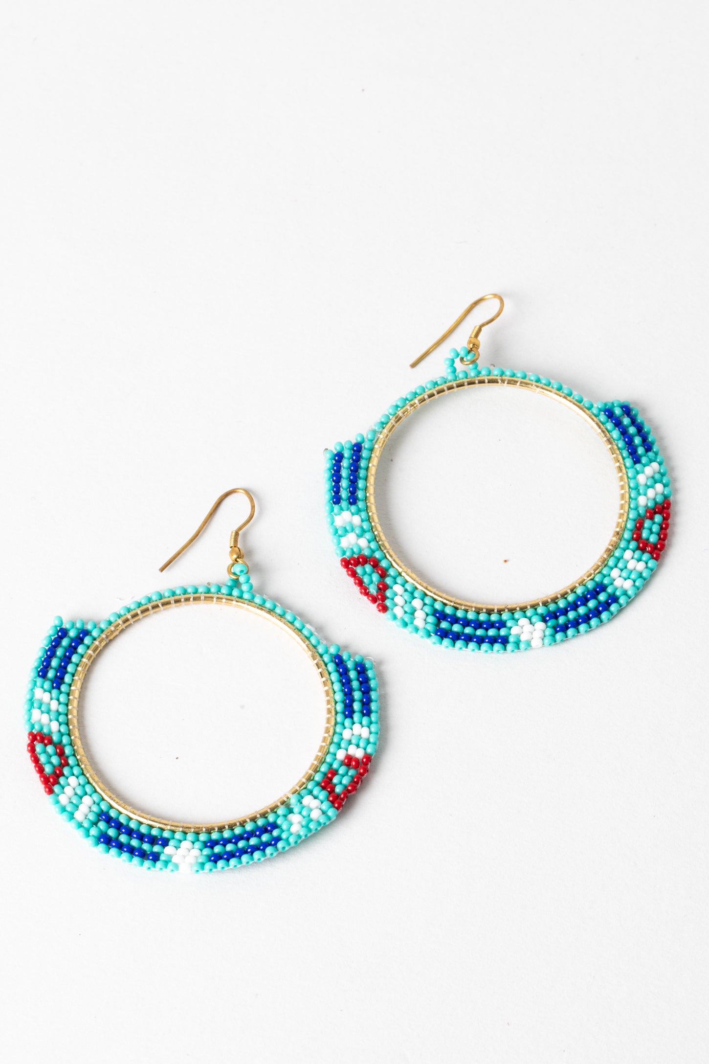 Medallion Magic Beaded Hoop Earrings