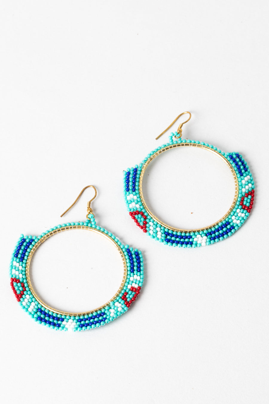 Medallion Magic Beaded Hoop Earrings