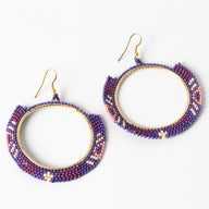 Medallion Magic Beaded Hoop Earrings