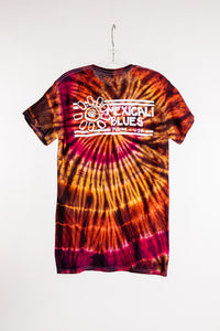 Mexicali Flower Logo Tie Dye T in Orange and Pink
