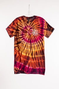 Mexicali Flower Logo Tie Dye T in Orange and Pink