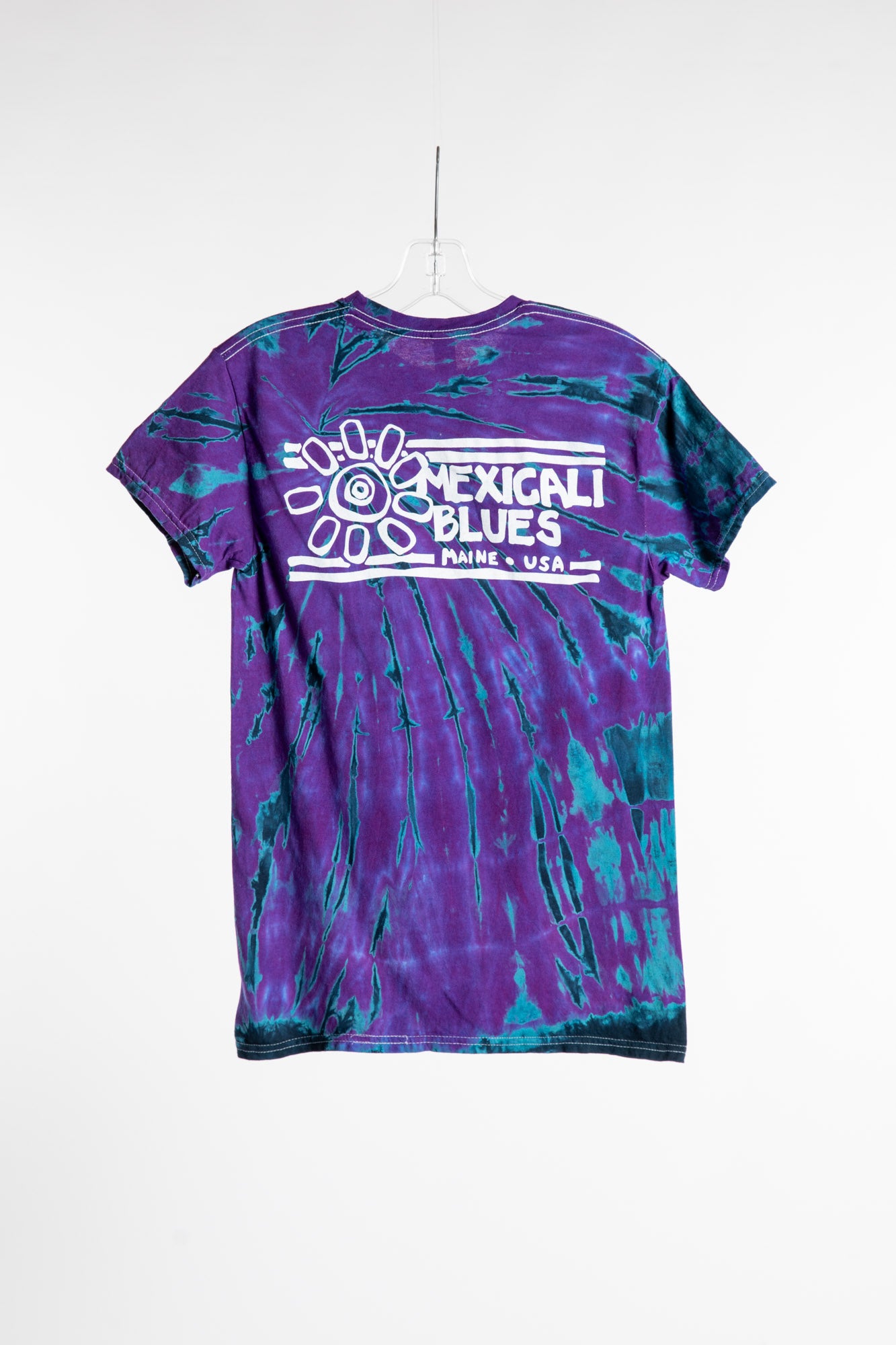 Mexicali Flower Logo Tie Dye T in Sky Blue and Violet