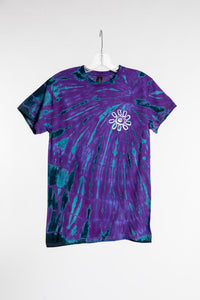 Mexicali Flower Logo Tie Dye T in Sky Blue and Violet