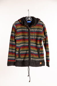 The Large Mexicali Wool Hoodie Jacket in Multi Stripe