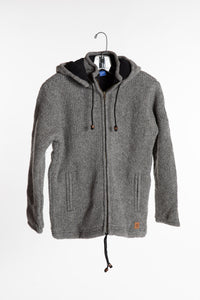 The Large Mexicali Wool Hoodie Jacket in Gray