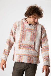 Ryan is wearing size L baja hoodie in cayenne