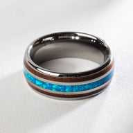 Mexicali Tungsten Koa Wood Ring