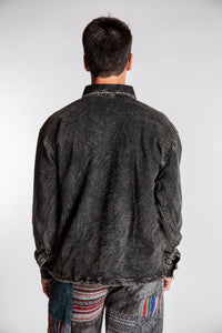 Topher is wearing the Black Niran Shirt Jacket in L/XL