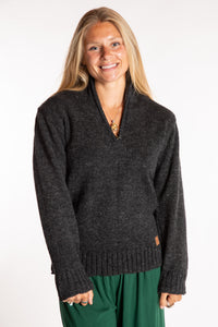 Nordic Quarter Zip Wool Sweater